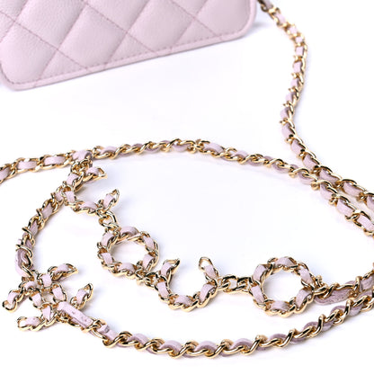 Chanel Caviar Quilted Miss Coco Clutch With Chain Light Purple 4 of 5