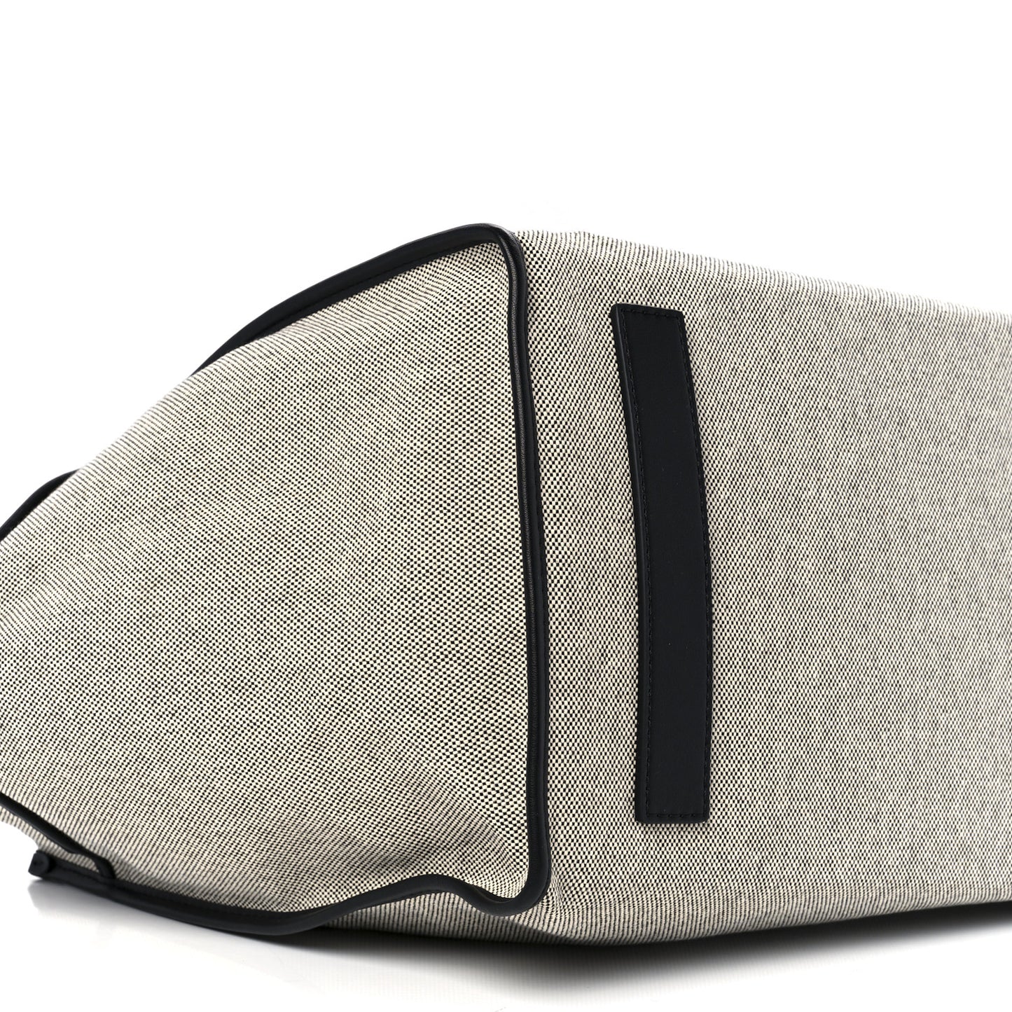 Canvas Calfskin XL Morris Tote Optic White Black