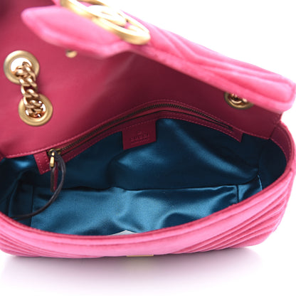 Gucci Velvet Matelasse Small GG Marmont Shoulder Bag Light Raspberry Rose 4 of 10