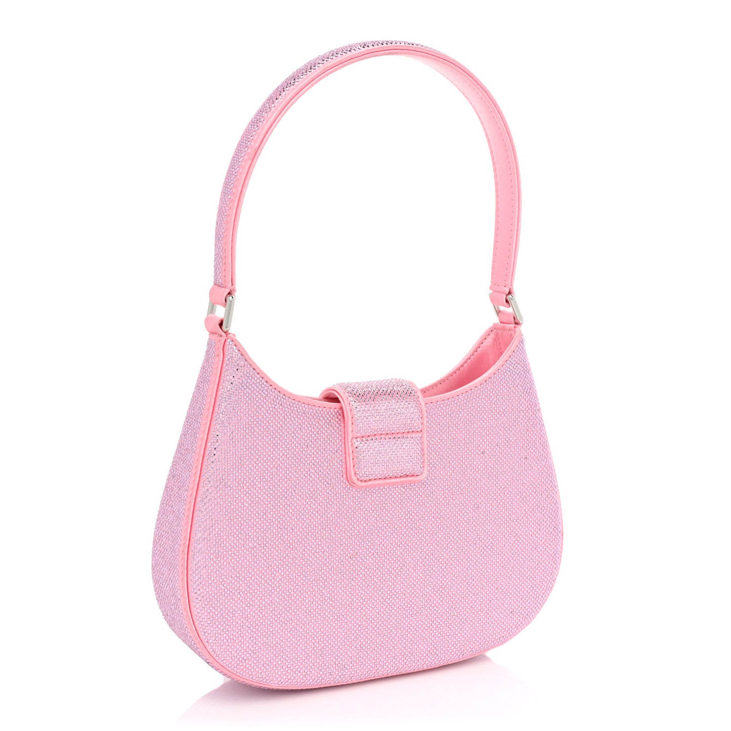 Mesh Crystal Rhinestone Small Legacy Hobo Prism Pink