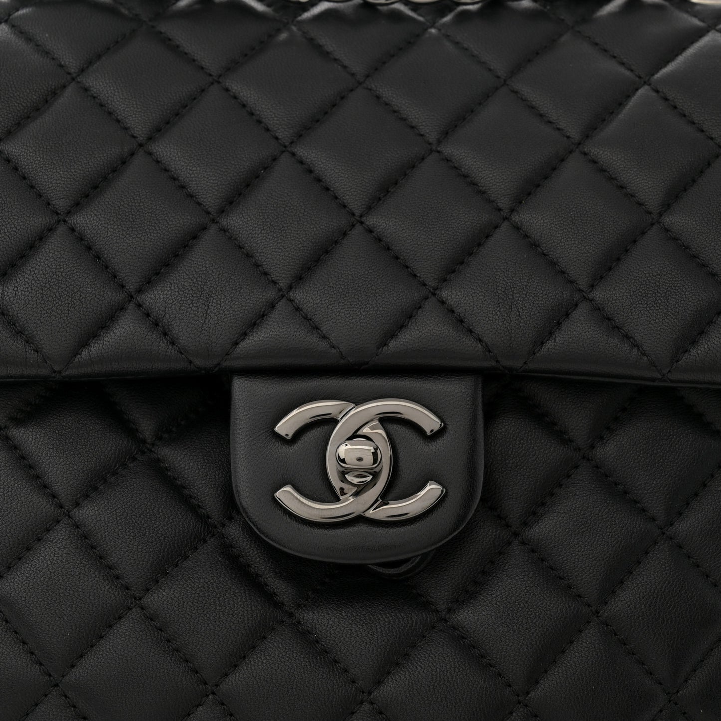 Lambskin Quilted Large Urban Spirit Backpack Black