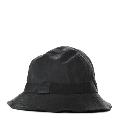 Gucci Nylon Lapin Fur Monogram Bucket Hat L Black 1 of 8