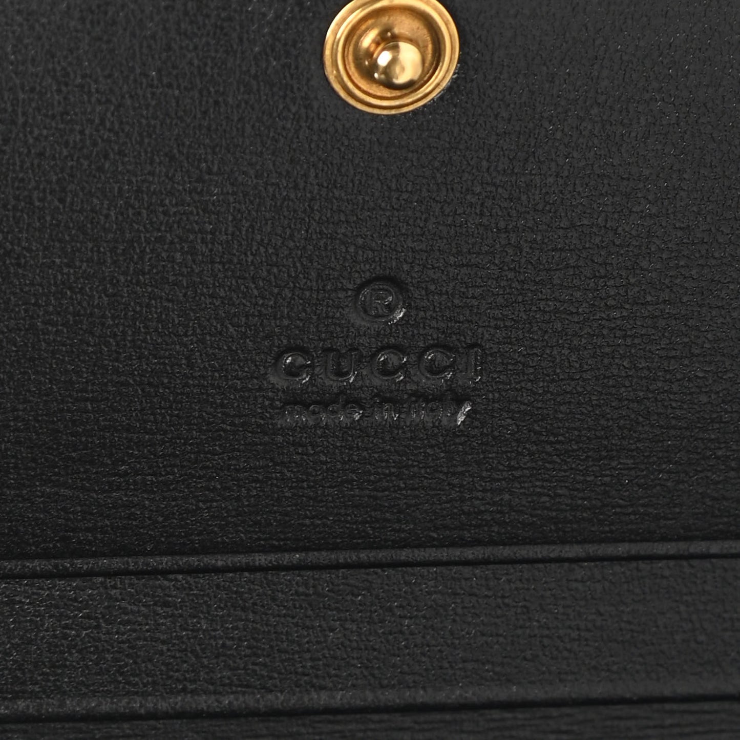 Calfskin Web Trapuntata GG Marmont Card Case Wallet Black