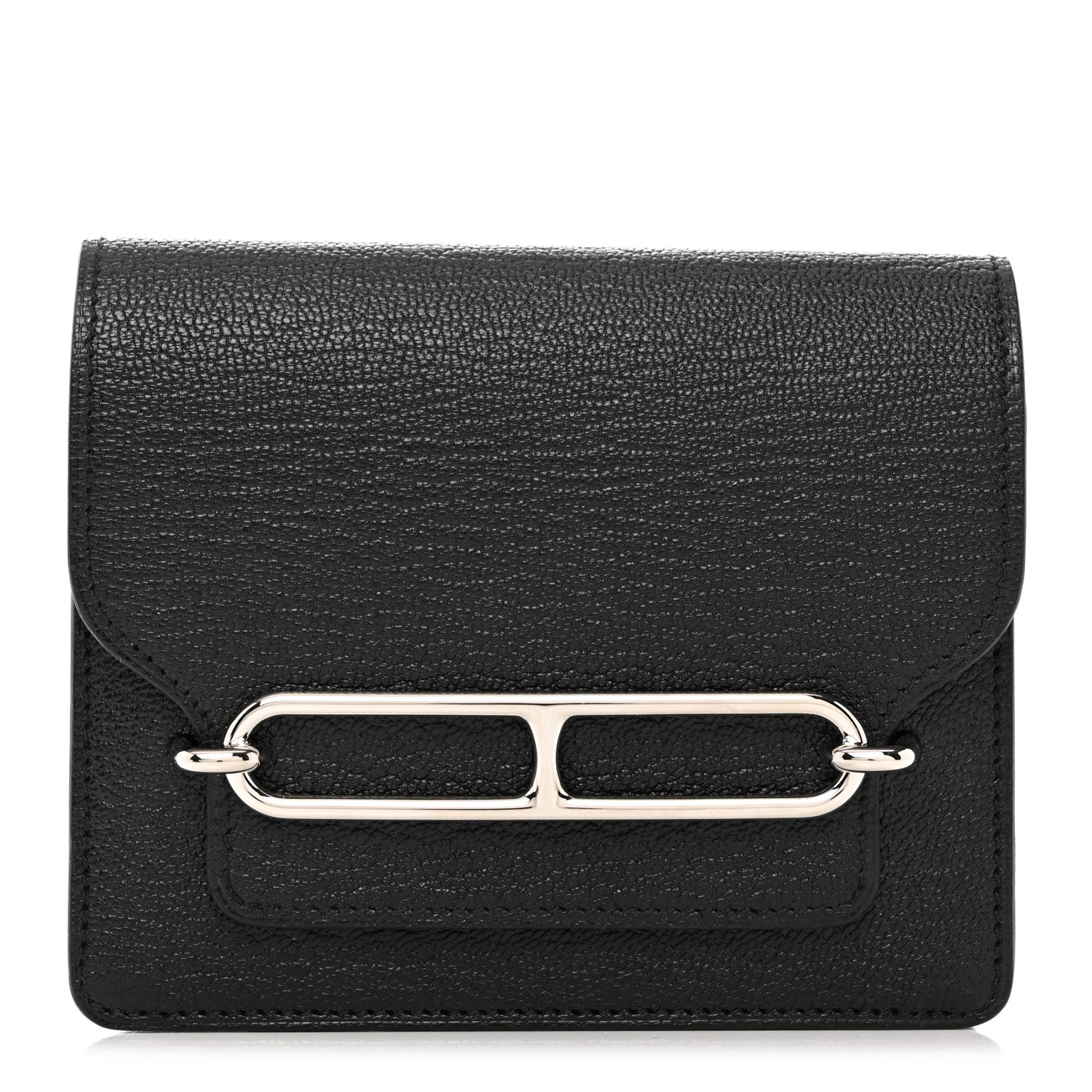 Hermes Chevre Mysore Roulis Slim Wallet Black 1 of 9