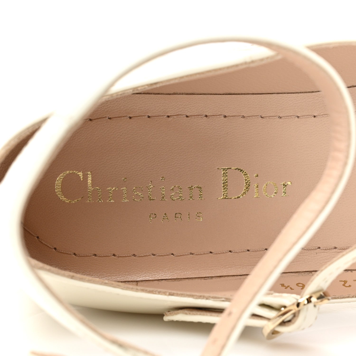 Christian Dior Patent Calfskin Aime Ballet Flats 36.5 White 7 of 9
