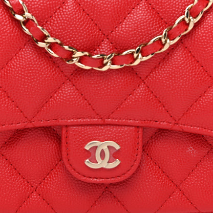 Chanel Caviar Quilted Flap Phone Holder With Chain Red 9 of 14