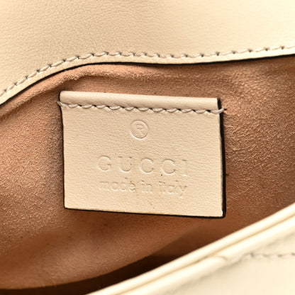 Gucci Calfskin Matelasse Super Mini GG Marmont Shoulder Bag White 6 of 10