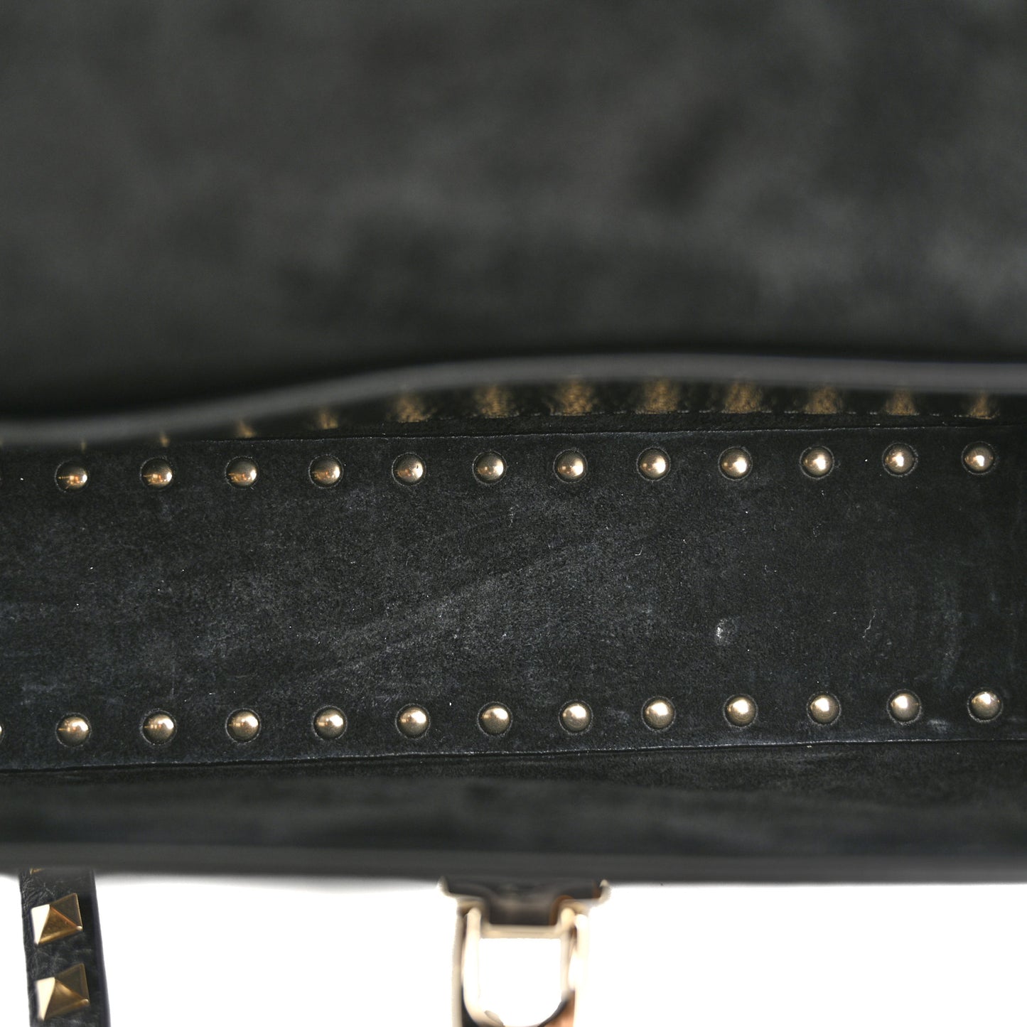 Pebbled Calfskin Medium Rockstud Flip Lock Shoulder Bag Black