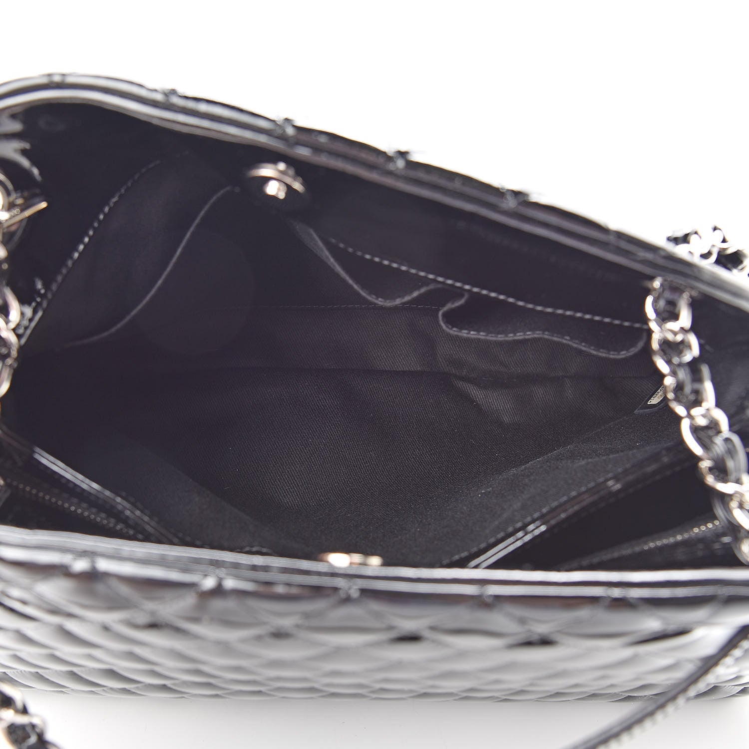 Chanel Patent Quilted Large Just Mademoiselle Bowling Bag Black 5 of 12