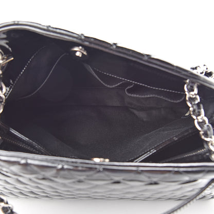 Chanel Patent Quilted Large Just Mademoiselle Bowling Bag Black 5 of 12
