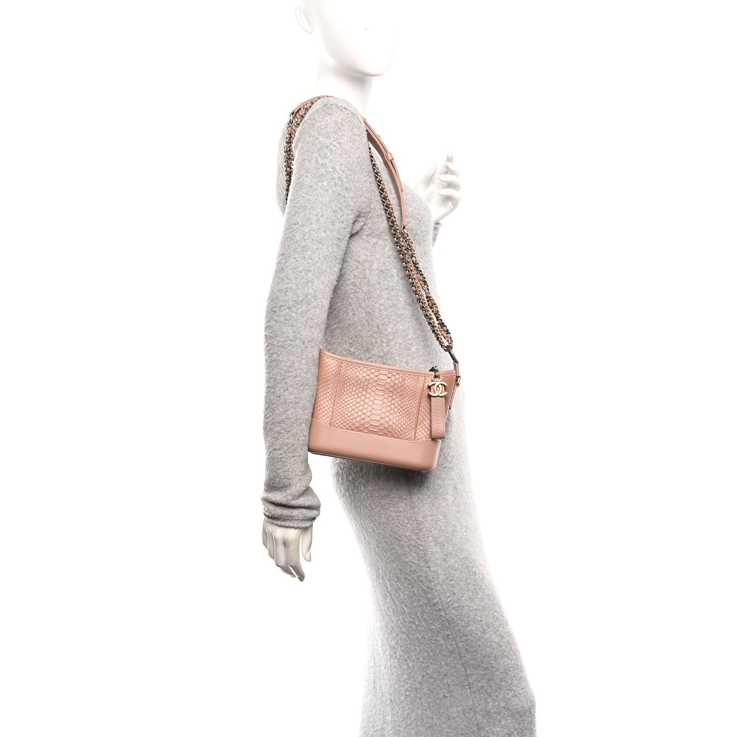 Chanel Snakeskin Small Gabrielle Hobo Pink 2 of 11