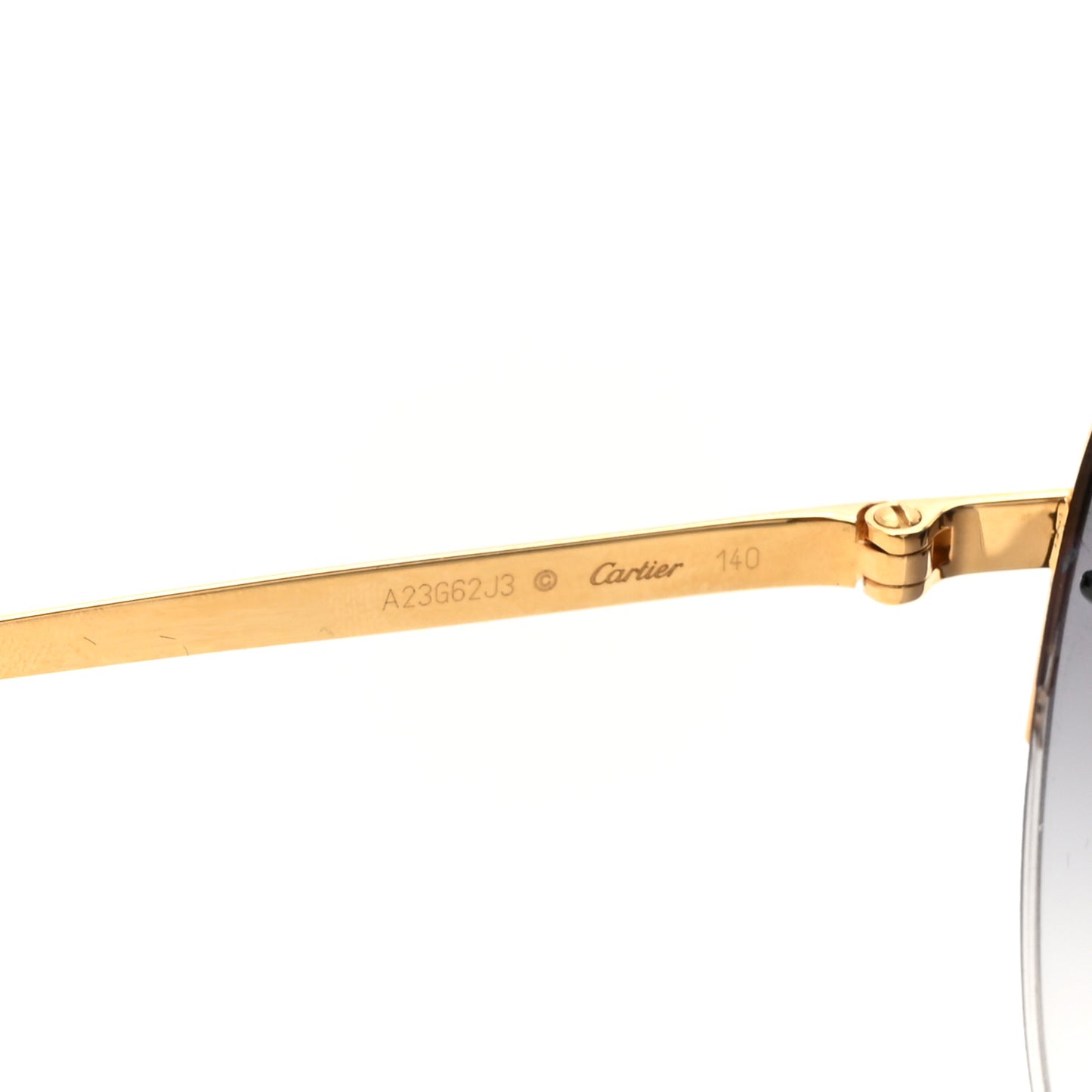 Santos de Cartier Aviator Sunglasses CT0065S Gold Black