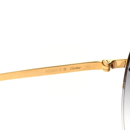 Cartier Santos de Cartier Aviator Sunglasses CT0065S Gold Black 5 of 8