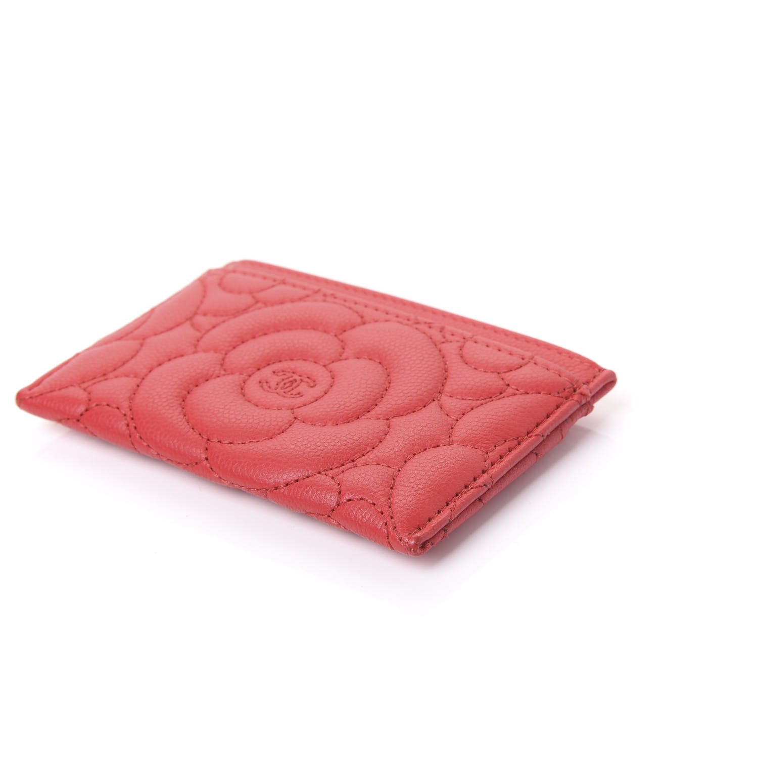 Chanel Caviar Camellia Quilted Card Holder Red 9 of 12