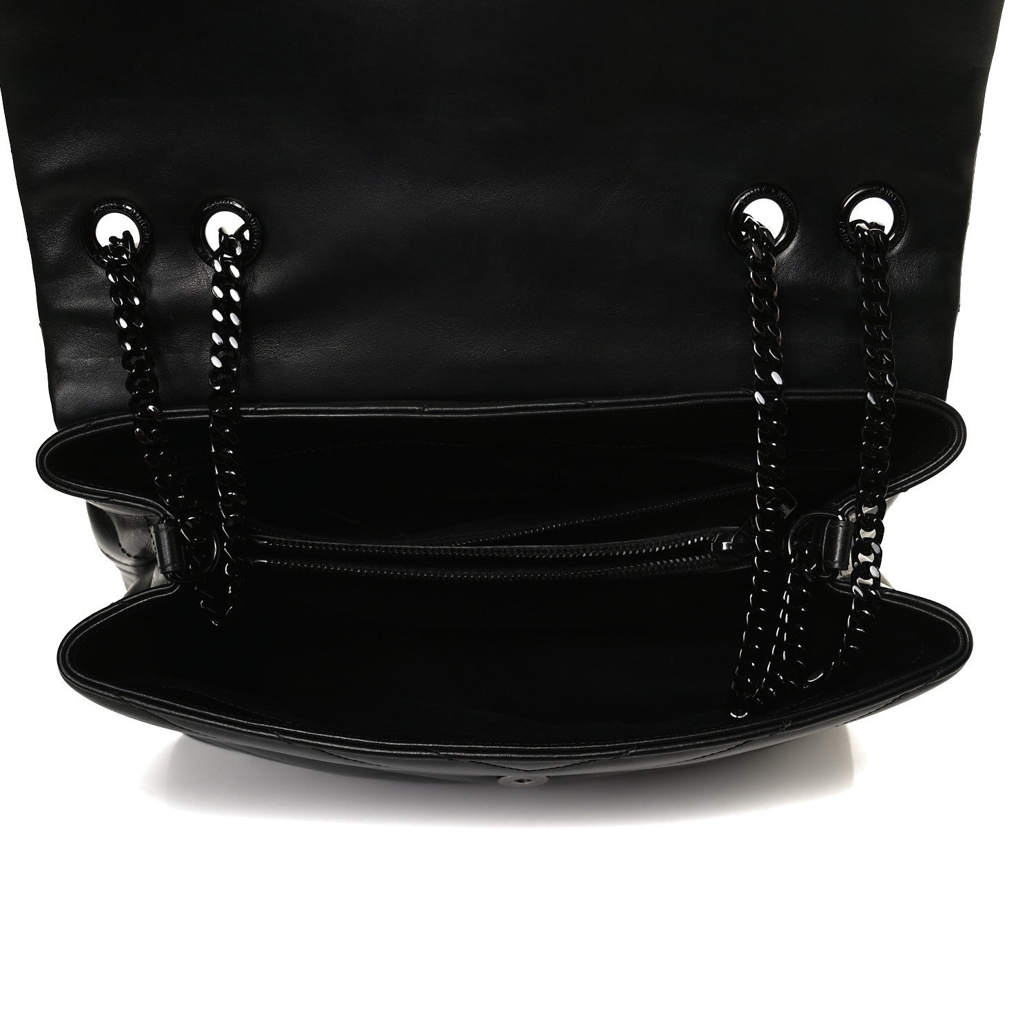 Saint Laurent Calfskin Y Quilted Monogram Medium Loulou Chain Satchel Black 4 of 17