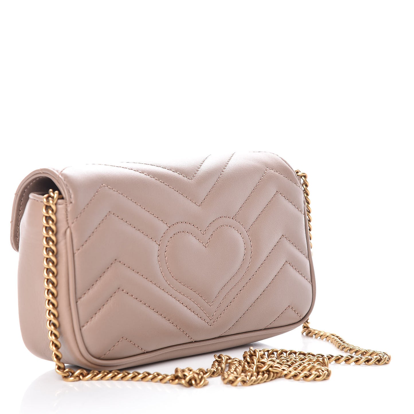 Calfskin Matelasse Super Mini GG Marmont Shoulder Bag Porcelain Rose