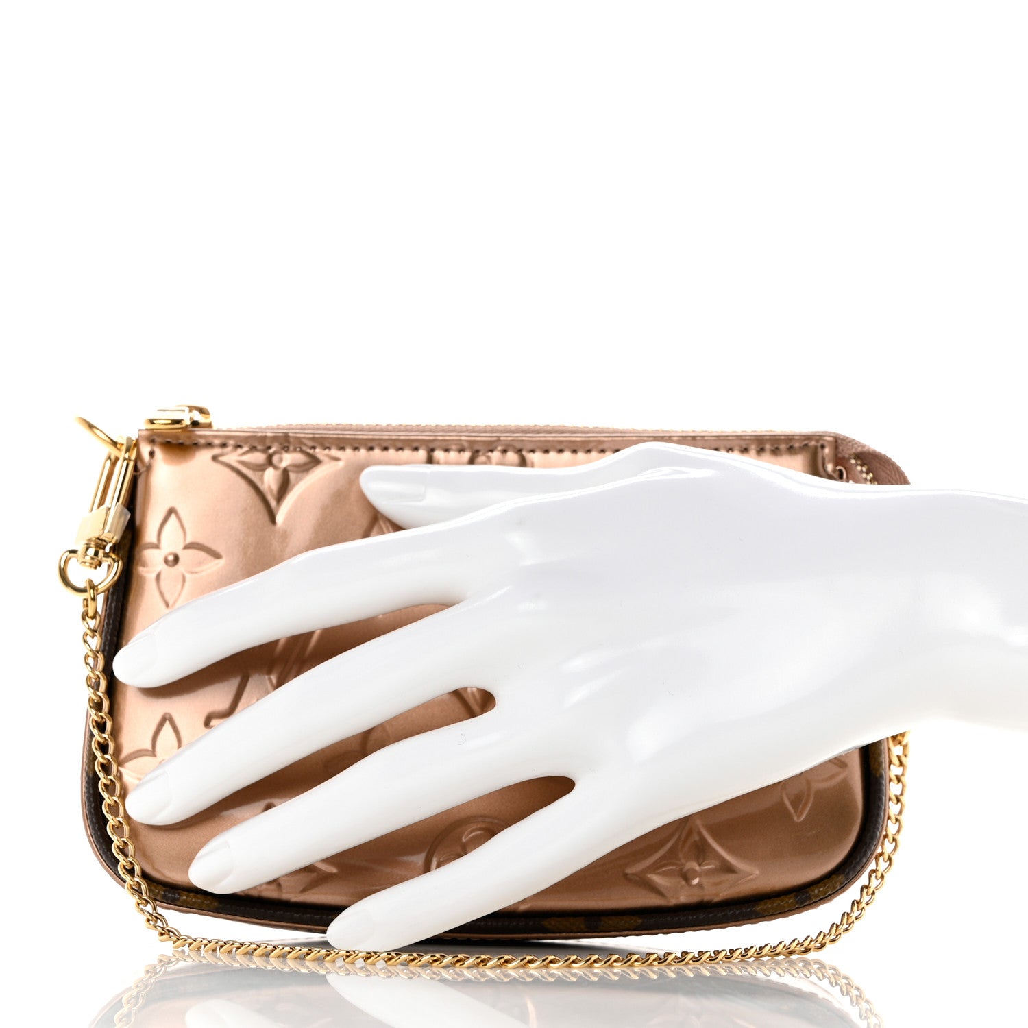 Louis Vuitton Metallic Vernis Mini Pochette Accessories Rose Gold 2 of 7
