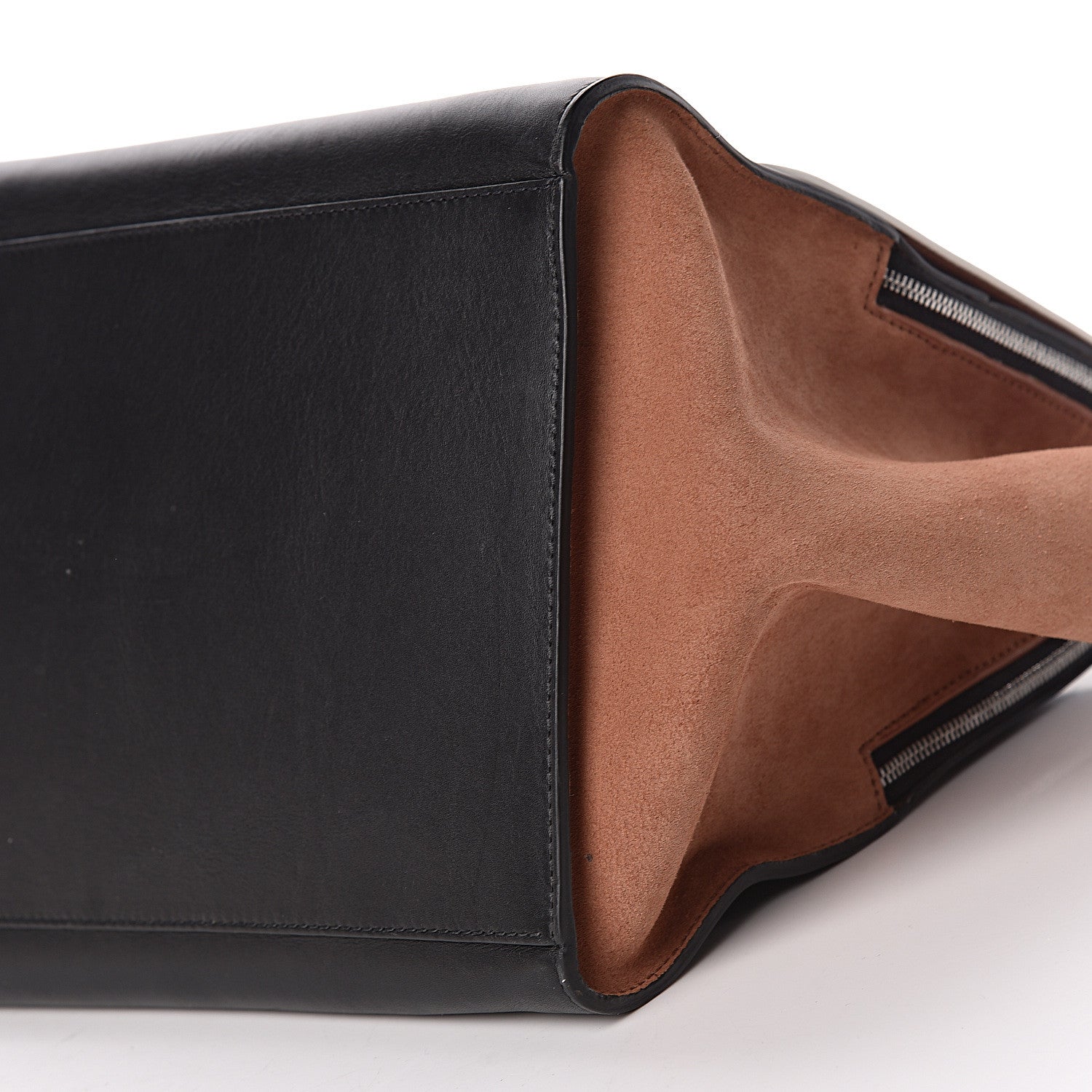 Celine Calfskin Suede Tri-Color Double Zip Trapeze Peach 11 of 12