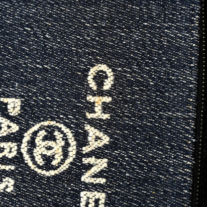 Chanel Denim Medium Deauville Tote Dark Blue White 10 of 10