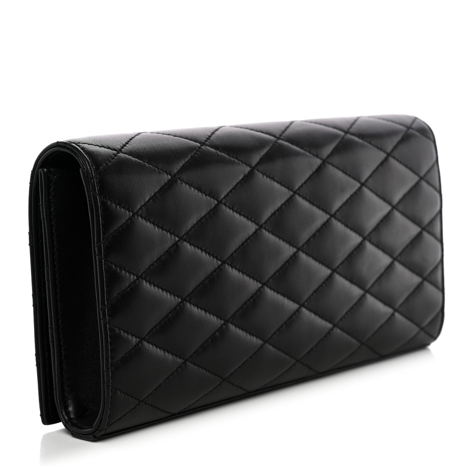 Saint Laurent Lambskin Quilted Kate Clutch Black 3 of 7