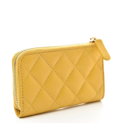 Chanel Caviar Quilted Key Holder Case Yellow 3 of 8