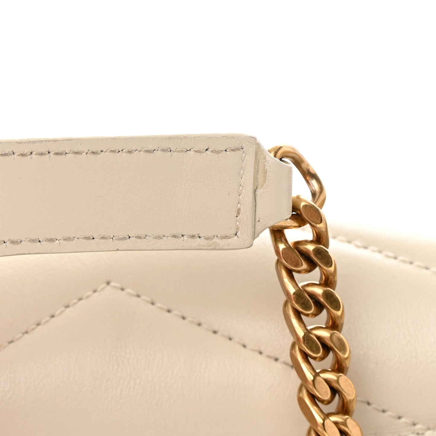 Calfskin Y Quilted Monogram Medium Loulou Chain Satchel Crema Soft