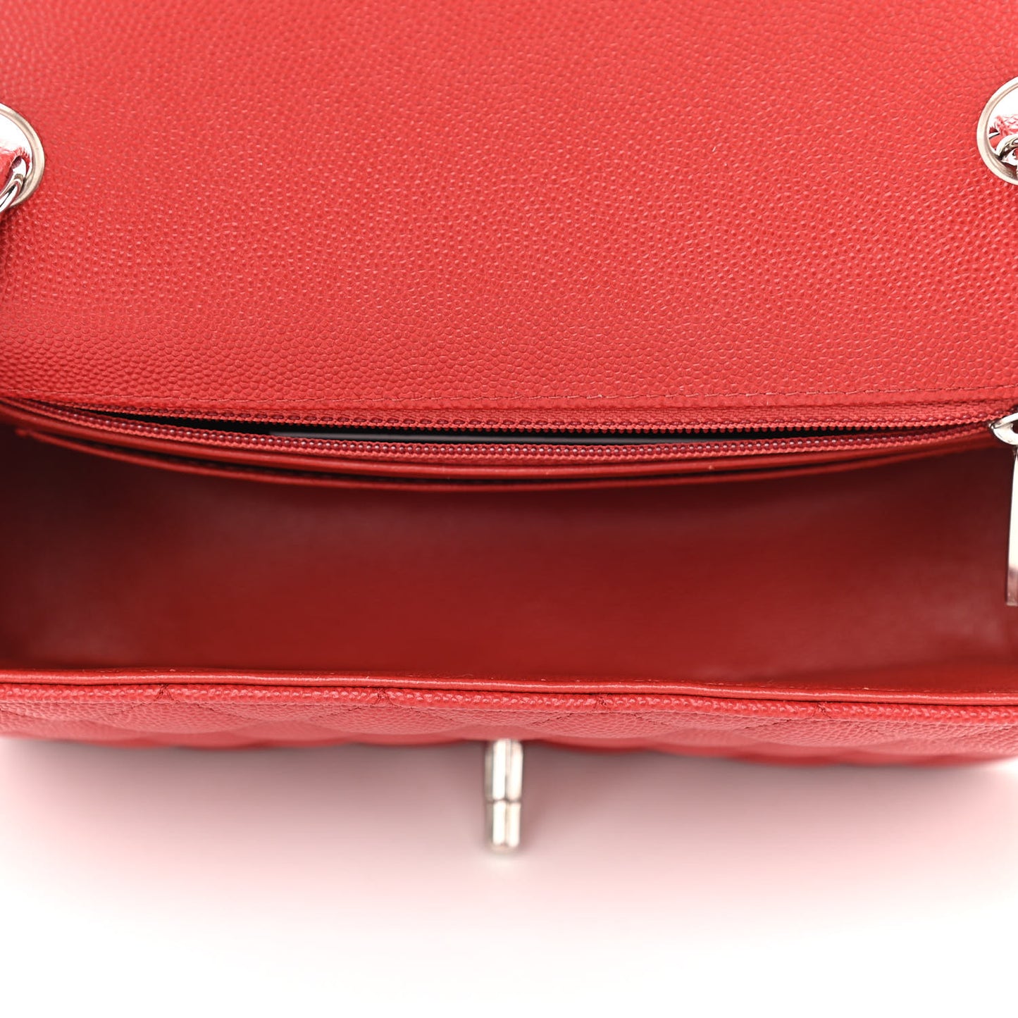 Caviar Quilted Mini Rectangular Flap Red
