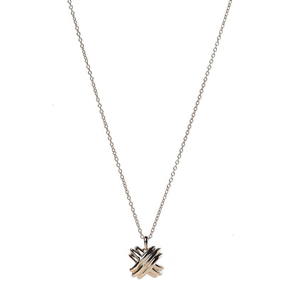 Tiffany 18K Yellow Gold Large Signature X Pendant Necklace 1 of 7