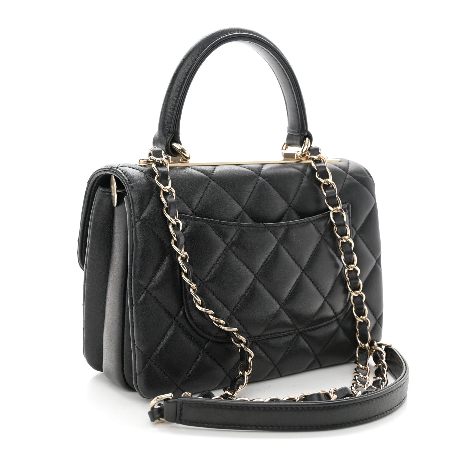 Chanel Lambskin Quilted Mini Trendy CC Dual Handle Flap Bag Black 3 of 10