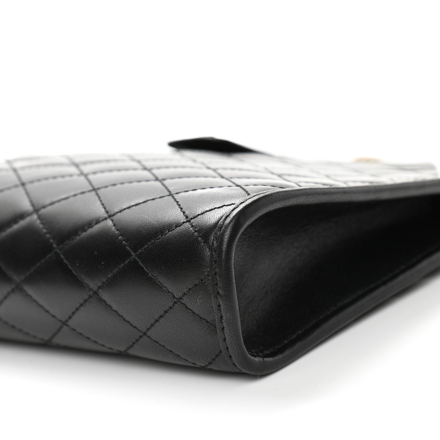 Lambskin Quilted Monogram Baby Victoire Chain Clutch Bag Black