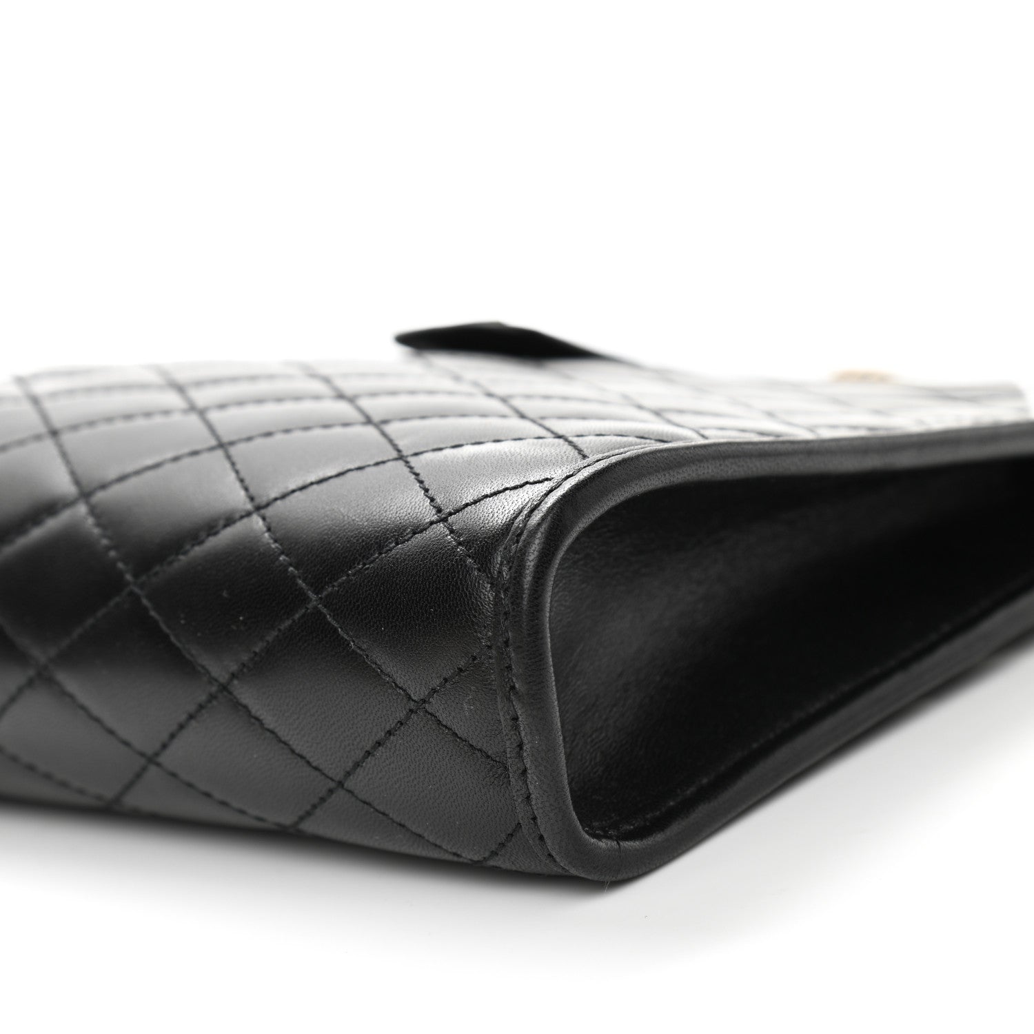 Saint Laurent Lambskin Quilted Monogram Baby Victoire Chain Clutch Bag Black 10 of 10