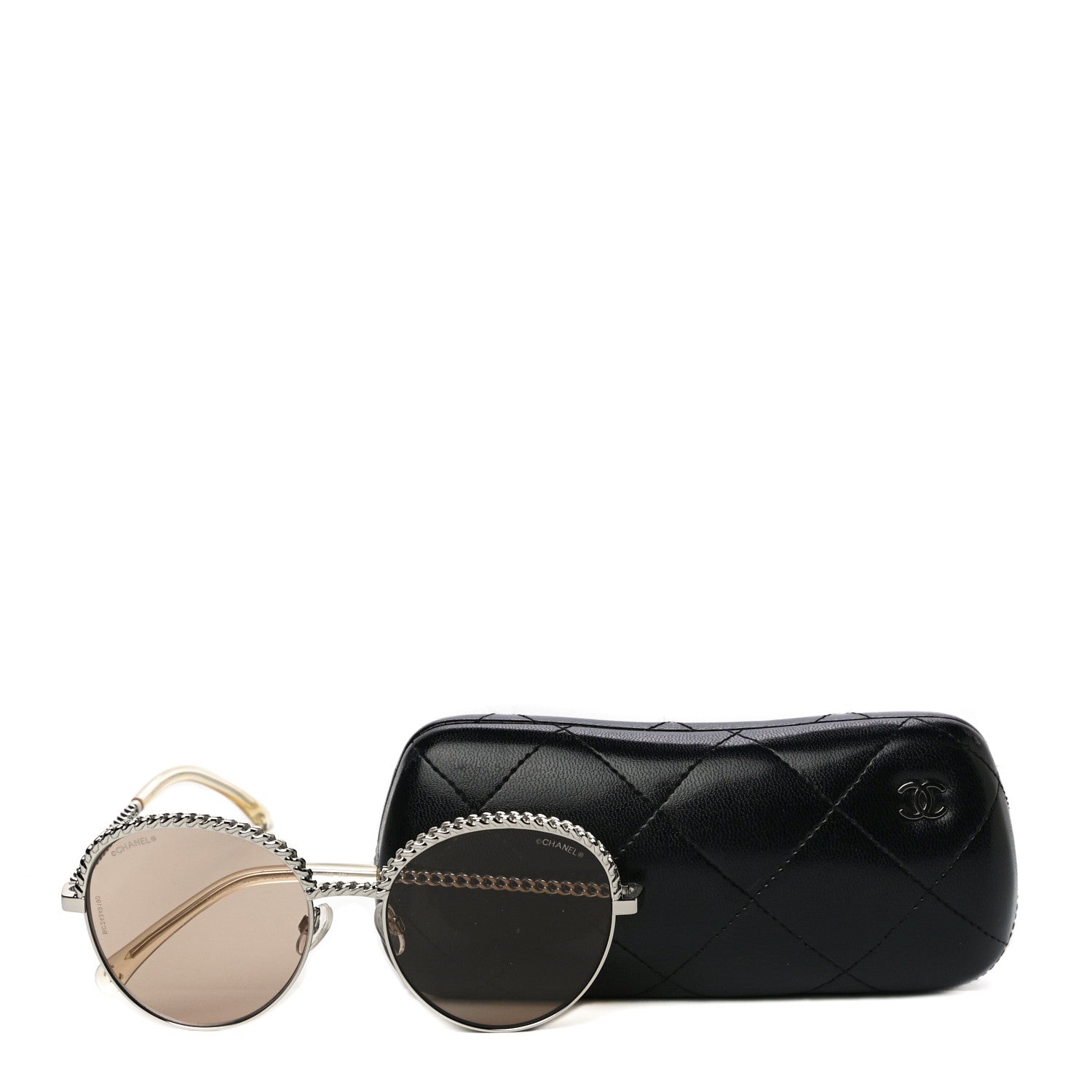 Chanel Chain Pantos Sunglasses 4242 Silver Brown 8 of 8