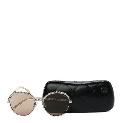 Chanel Chain Pantos Sunglasses 4242 Silver Brown 8 of 8
