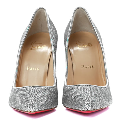 Christian Louboutin Paillettes Hotfix Specchio Pigalle Follies 100 Pumps 36.5 Silver 2 of 6