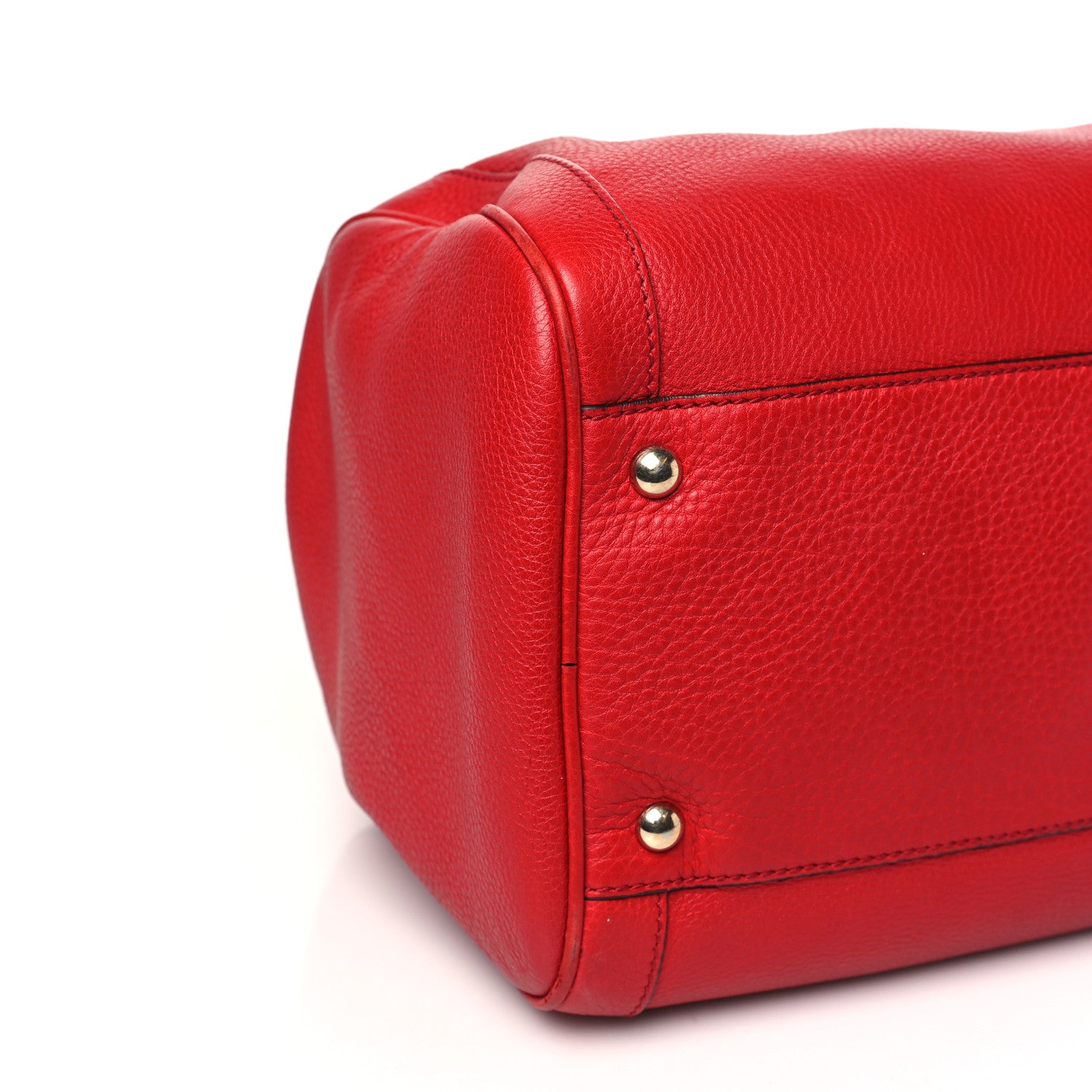 Gucci Pebbled Calfskin Medium Soho Boston Red 9 of 11