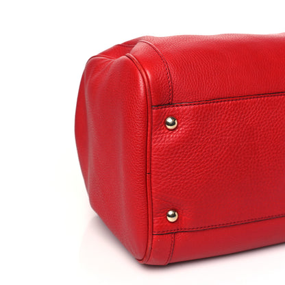 Gucci Pebbled Calfskin Medium Soho Boston Red 9 of 11