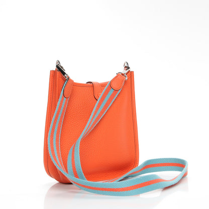 Hermes Taurillon Clemence Amazone Evelyne TPM Orange Poppy Saint Cyr 3 of 9
