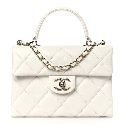 Chanel Caviar Quilted Mini Retro Twist Top Handle Flap White 1 of 9