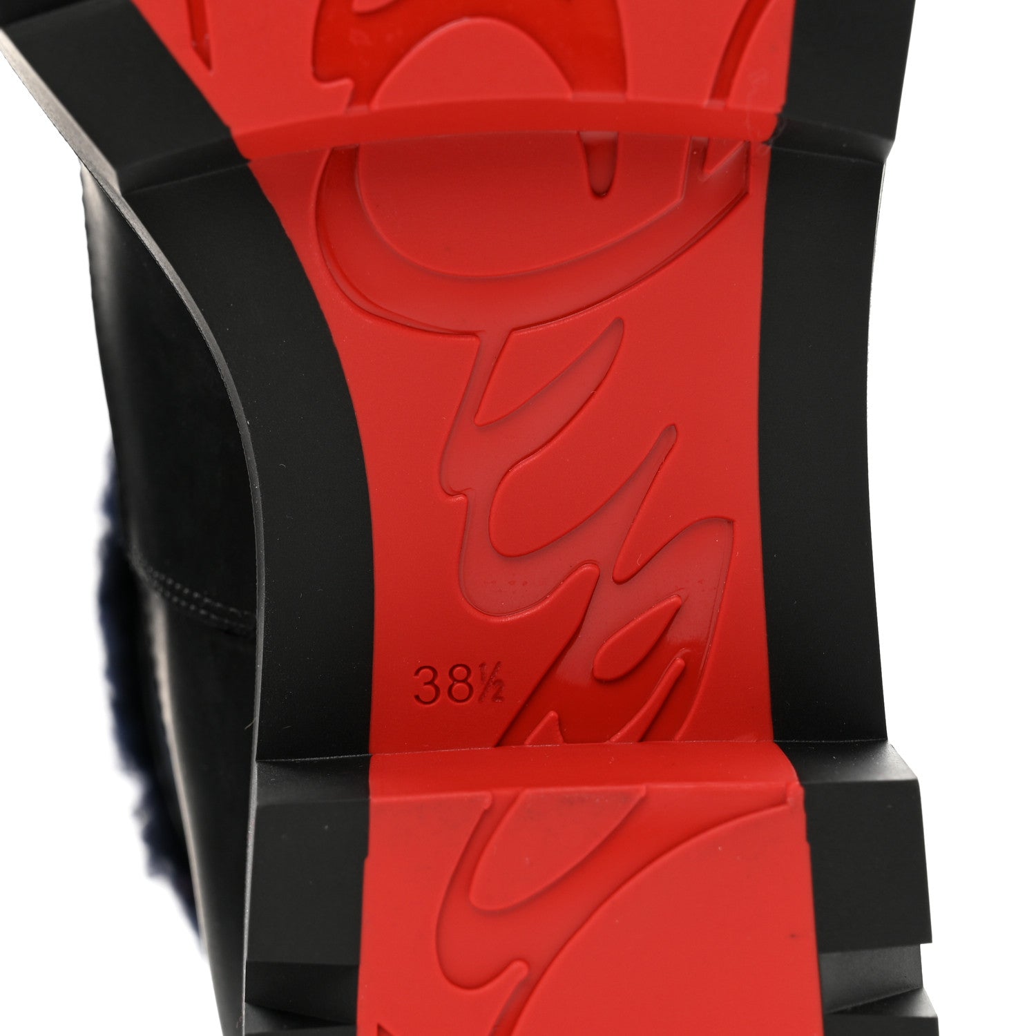 Christian Louboutin Kid Calfskin Shearling Glory Flat Boot 38.5 Version Black 6 of 9