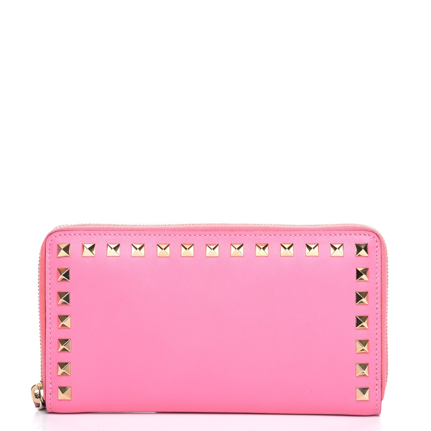 Calfskin Rockstud Zip Around Wallet Ninphea