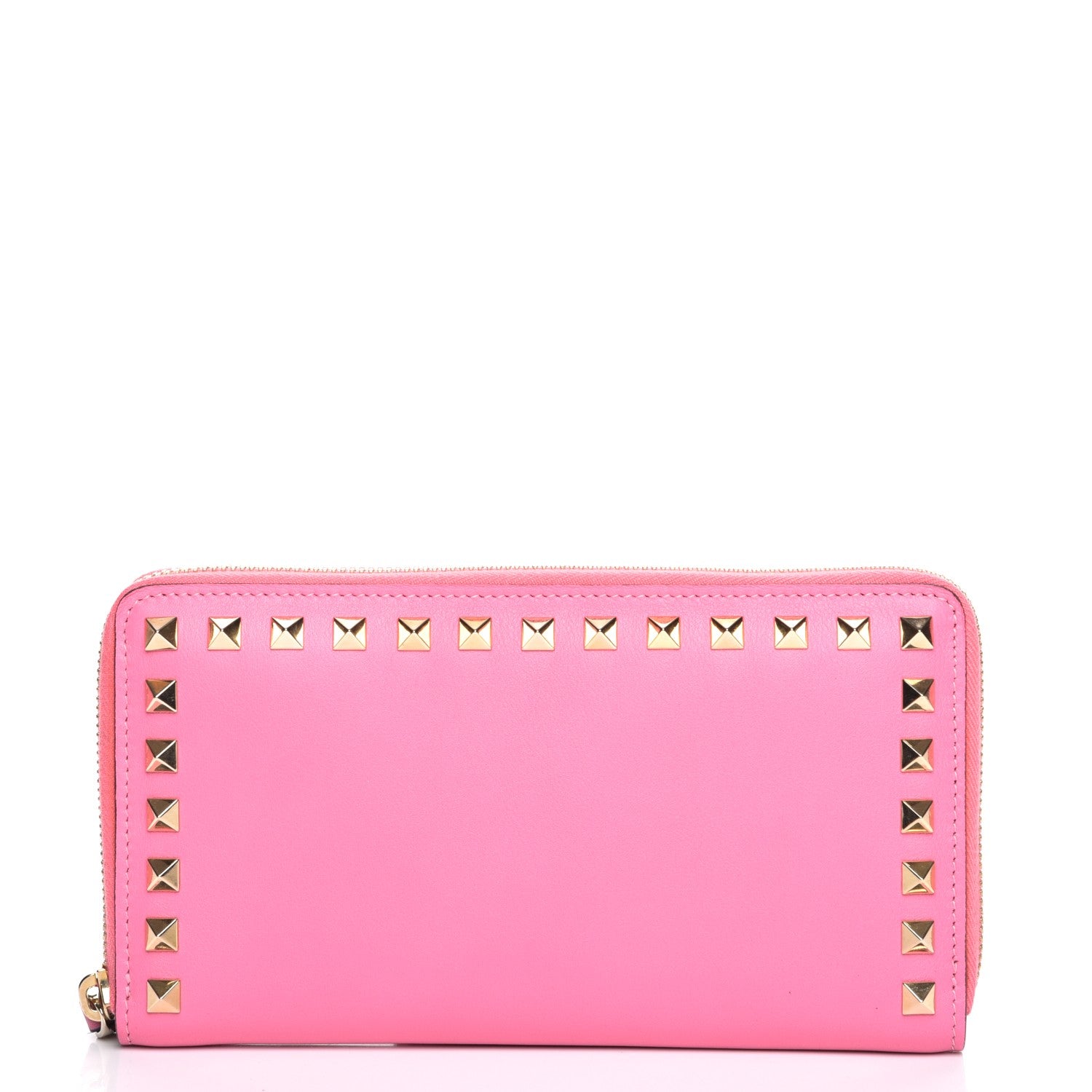 Valentino Garavani Calfskin Rockstud Zip Around Wallet Ninphea 1 of 8