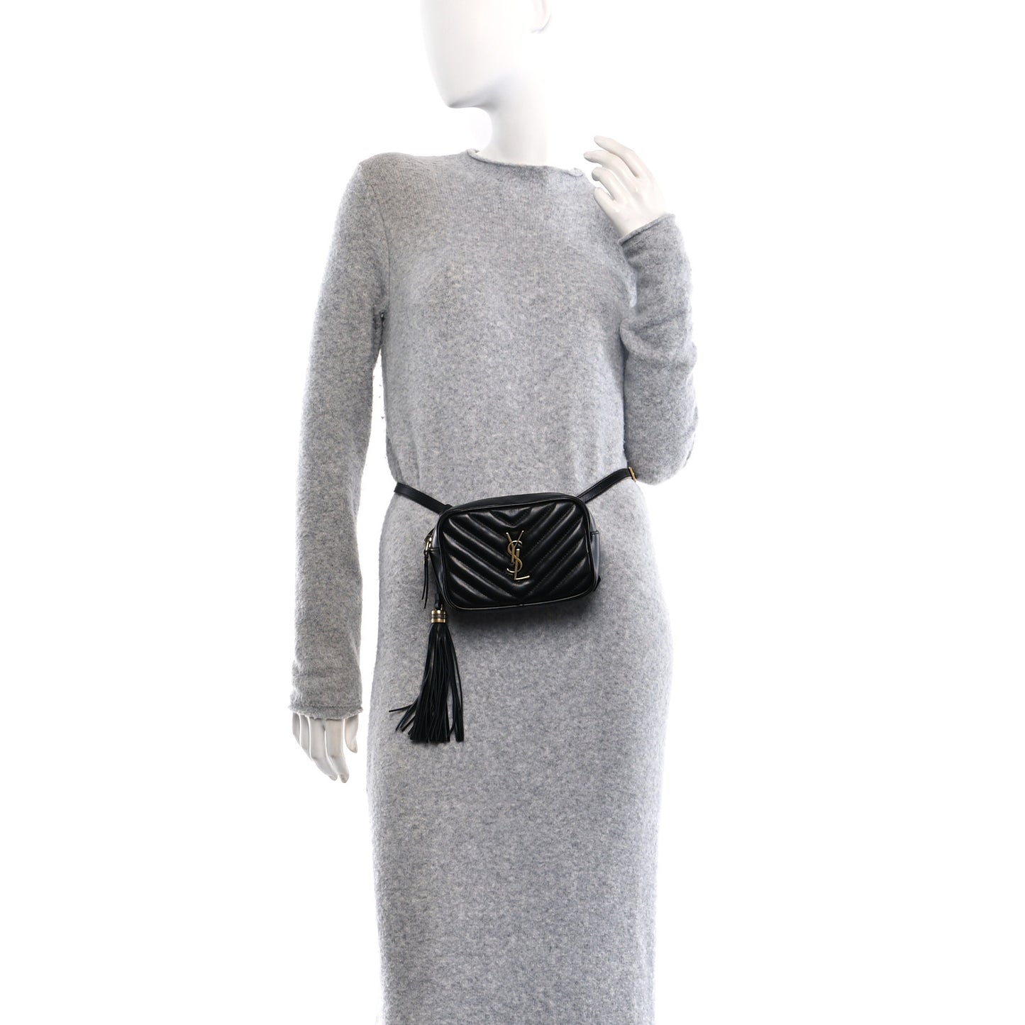 Calfskin Matelasse Monogram Lou Belt Bag Black