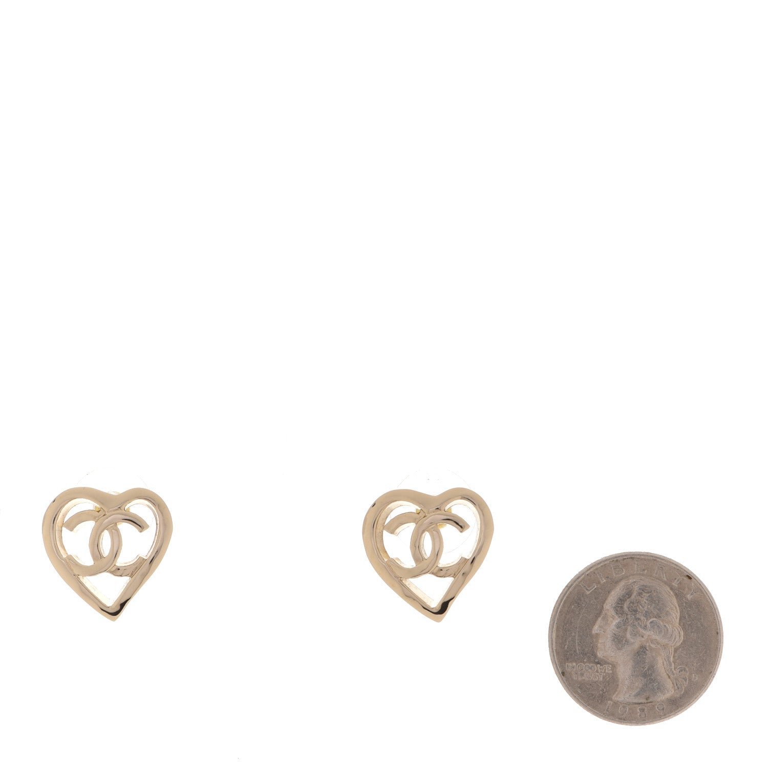 Chanel Metal CC Heart Coco In Love Earrings Gold 2 of 5