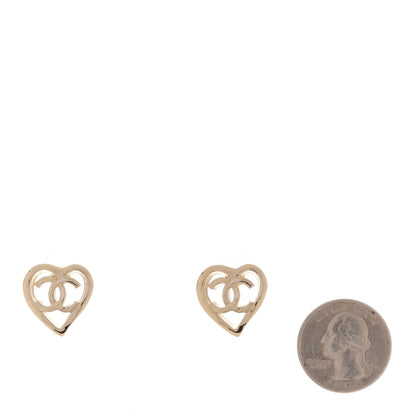Chanel Metal CC Heart Coco In Love Earrings Gold 2 of 5