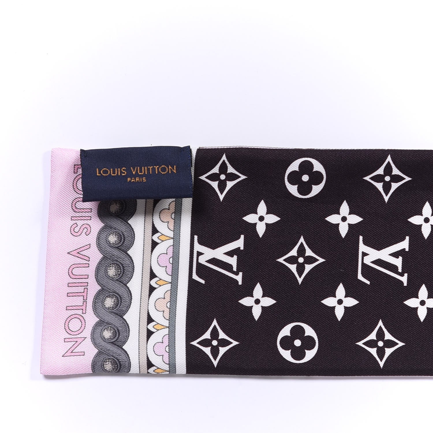 Louis Vuitton Silk Monogram Around The World Bandeau Black 3 of 3