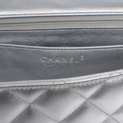 Chanel Metallic Lambskin Quilted Jumbo Single Flap Silver 6 of 7