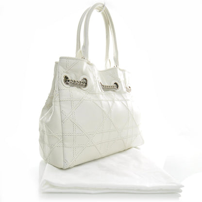 Christian Dior Lambskin Cannage Overstitching Chri Chri Tote White 3 of 8