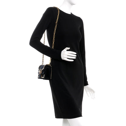 Gucci Velvet Crystal Mini Bee Broadway Shoulder Bag Black 2 of 7