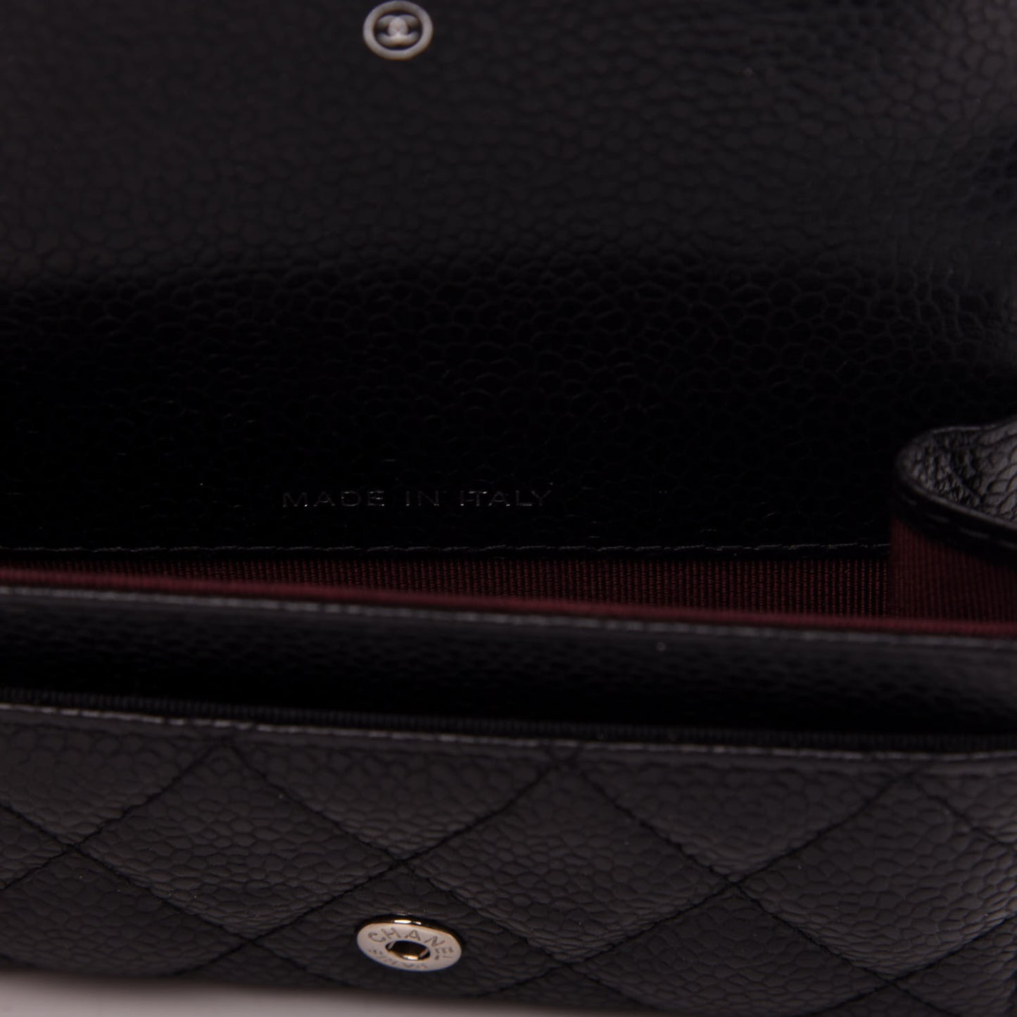 Caviar Quilted Flap Card Holder Black