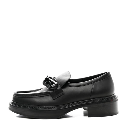 Louis Vuitton Calfskin Oversized Chain Academy Loafers 40 Black 1 of 8